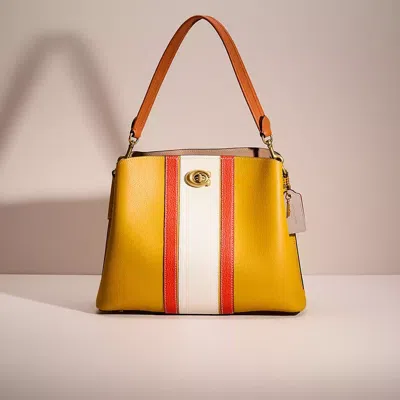 Coach Upcrafted Willow Shoulder Bag In Colorblock In Brass/buttercup Multi