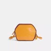 Coach Upcrafted Zip Geometric Pouch In Alligator In Brass/yellow