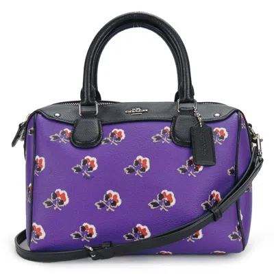 Coach Used  Handbag F55464 Leather Pvc In Purple