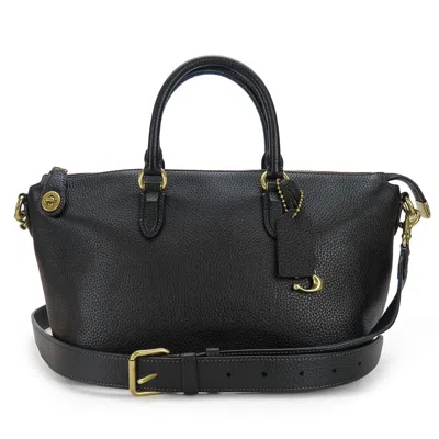 Coach Used  Leather Handbag Ce741 2way In Black