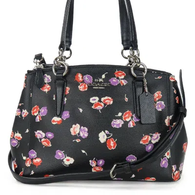 Coach Used  Leather Handbag F37421 2way In Black