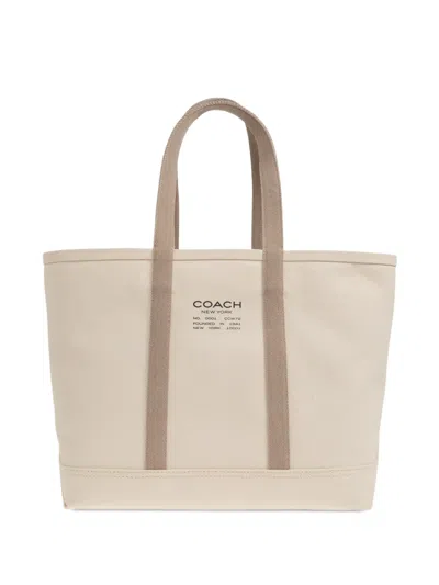 Coach Utility Logo-print Tote Bag In Neutral