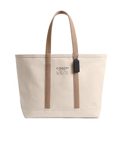 Coach Utility Logo-print Tote Bag In Brown