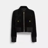 Coach Velvet Blouson Jacket In Black