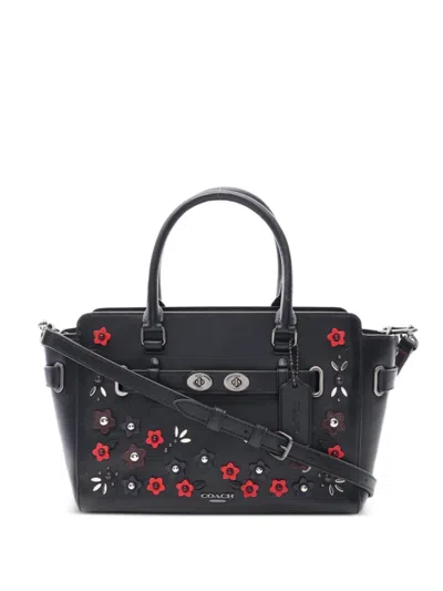 Pre-owned Coach Vintage 2010s Blake Carryall Leather Handbag In Black