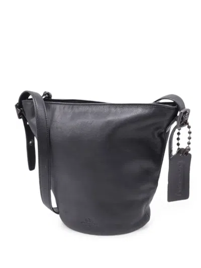 Pre-owned Coach Vintage 2010s Bleecker Sport Mini Leather Duffle Bag In Black