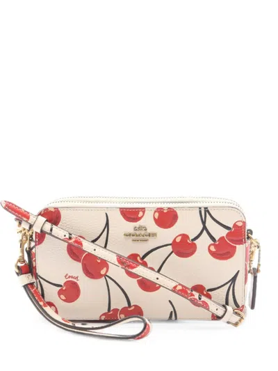 Pre-owned Coach Vintage 2010s Kira Cherry Clutch Bag In Neutrals