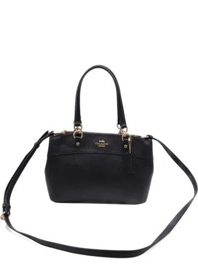 Pre-owned Coach Vintage 2010s Mini Brooke Leather Carryall Bag In Black