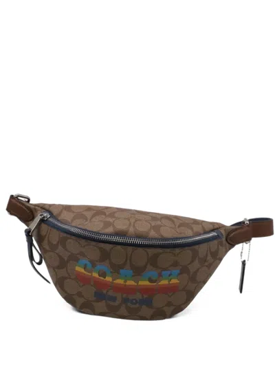 Pre-owned Coach Vintage 2020s Logo-print Belt Bag In Neutrals