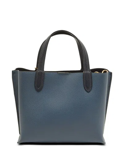 Pre-owned Coach Vintage 24 Willow Leather Tote Bag In Blue