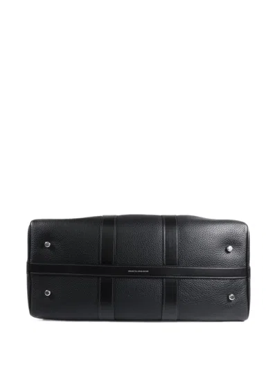 Pre-owned Coach Vintage 45 Compass Leather Holdall Bag In Black