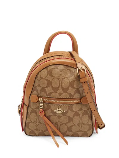 Pre-owned Coach Vintage Andi Signature Backpack In Brown