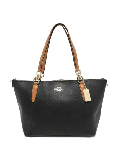 Pre-owned Coach Vintage Ava Leather Tote Bag In Black