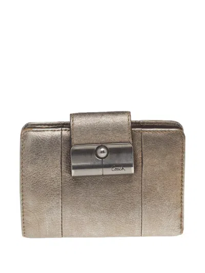 Pre-owned Coach Vintage Bi-fold Wallet In Gold
