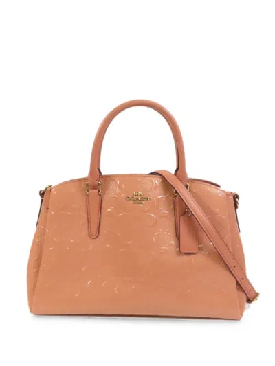 Pre-owned Coach Vintage Embossed Tote Bag In Pink