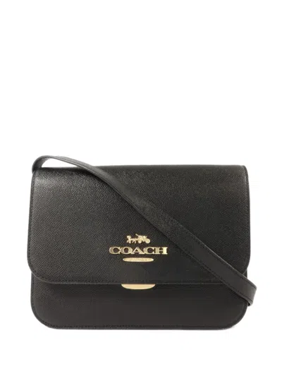 Pre-owned Coach Vintage Grained Leather Shoulder Bag In Black