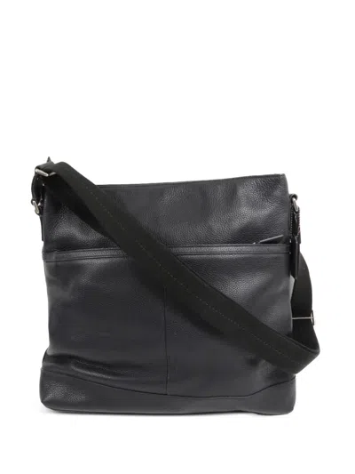 Pre-owned Coach Vintage Grainy-leather Messenger Bag In Black