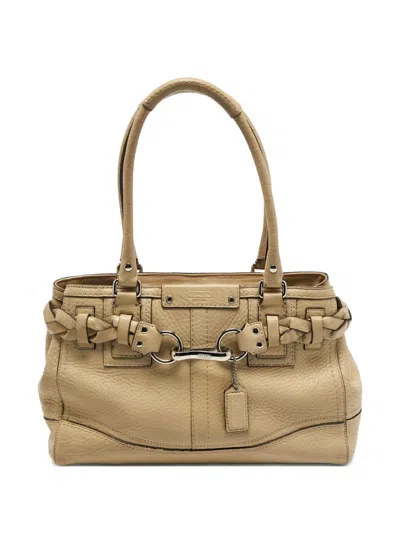 Pre-owned Coach Vintage Hamptons Tote Bag In Neutral