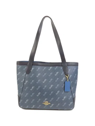 Pre-owned Coach Vintage Horse And Carriage Shoulder Bag In Blue