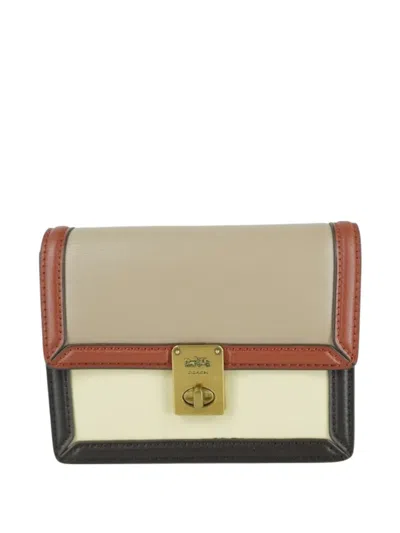 Pre-owned Coach Vintage Hutton Leather Wallet In Neutral