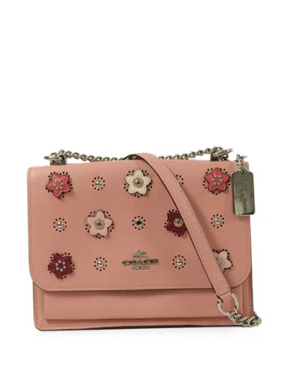 Pre-owned Coach Vintage Klare Floral Shoulder Bag In Pink