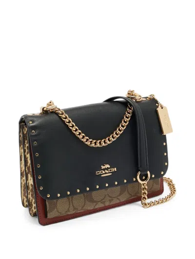 Pre-owned Coach Vintage Klare Signature Canvas Crossbody Bag In Black