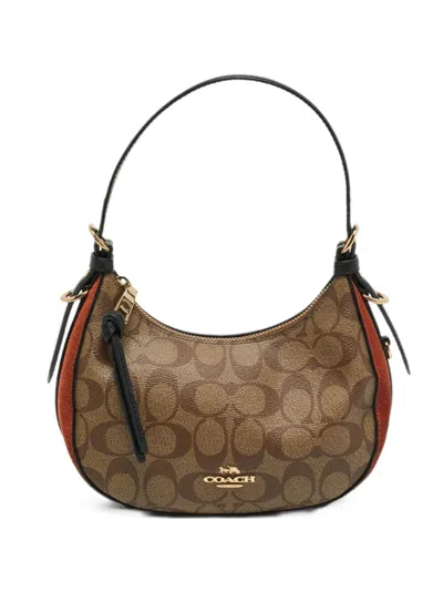 Pre-owned Coach Vintage Kleo Logo-plaque Tote Bag In Brown
