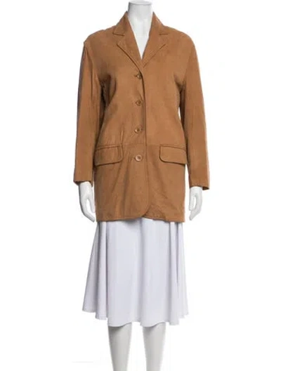 Pre-owned Coach Vintage Leather Blazer In Brown