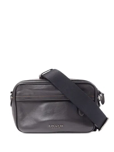 Pre-owned Coach Vintage Leather Shoulder Bag In Black