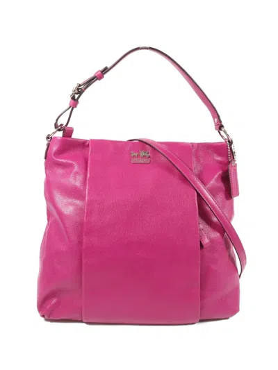 Pre-owned Coach Vintage Leather Shoulder Bag In Pink