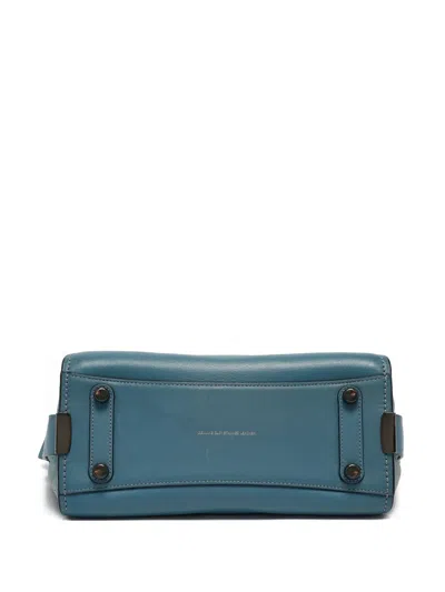 Pre-owned Coach Vintage Leather Suede Swagger Bag In Blue