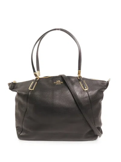 Pre-owned Coach Vintage Leather Tote Bag In Black