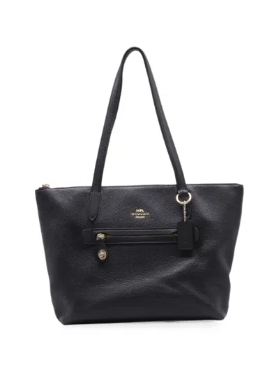 Pre-owned Coach Vintage Leather Tote Bag In Black