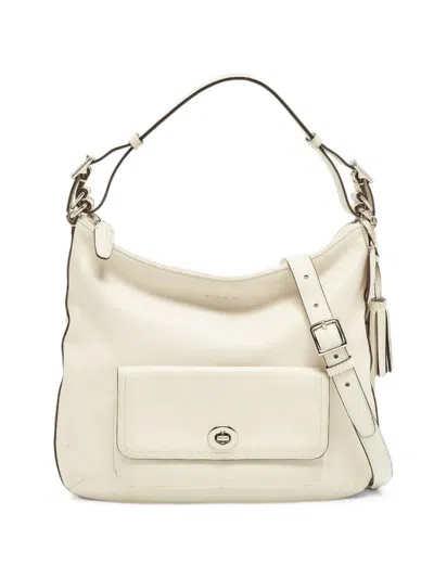 Pre-owned Coach Vintage Legacy Courtenay Turn-lock Shoulder Bag In White