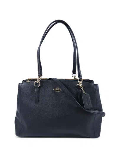 Pre-owned Coach Vintage Logo-detail Shoulder Bag In Black