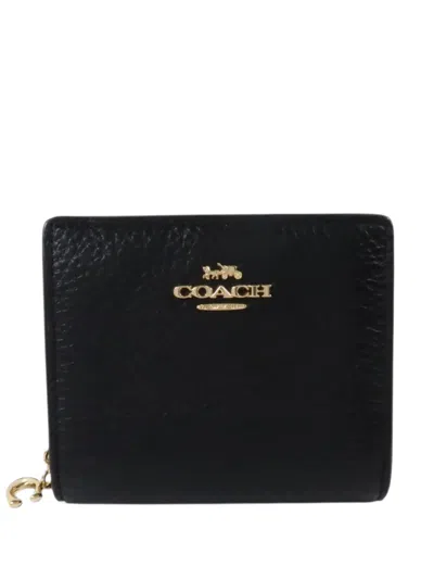 Pre-owned Coach Vintage Logo-plaque Bifold Wallet In Black