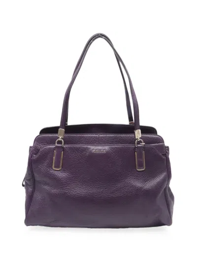 Pre-owned Coach Vintage Madison Kimberly Carryall Shoulder Bag In Purple