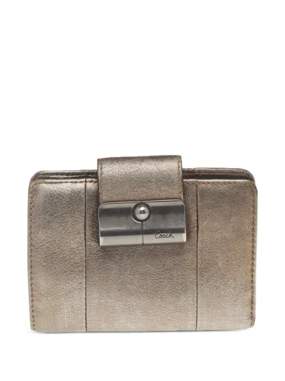 Pre-owned Coach Vintage Metallic-effect Leather Wallet