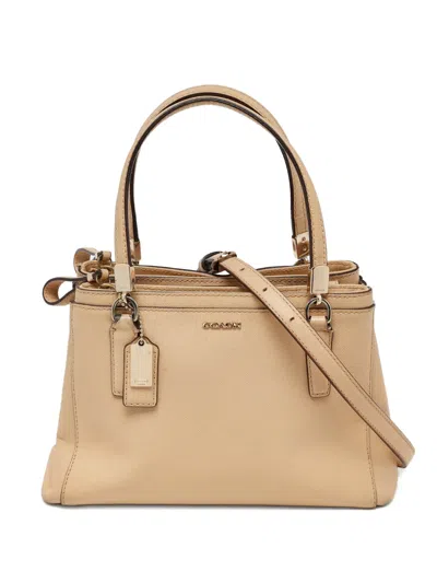Pre-owned Coach Vintage Mini Christie Leather Handbag In Neutral