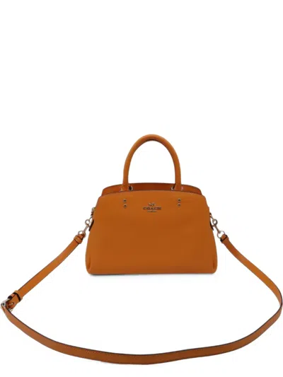Pre-owned Coach Vintage Mini Lillie Carryall Handbag In Orange