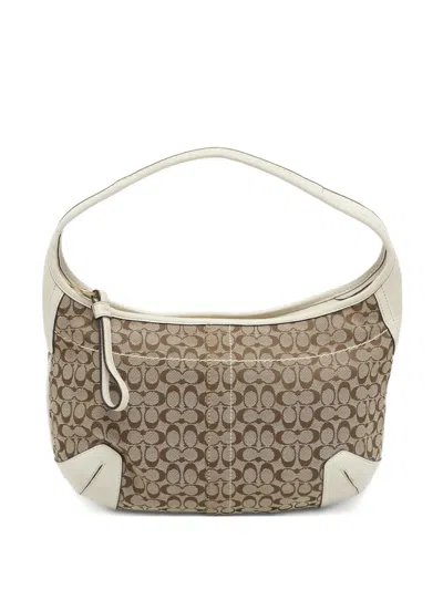 Pre-owned Coach Vintage Monogram Tote Bag In Brown