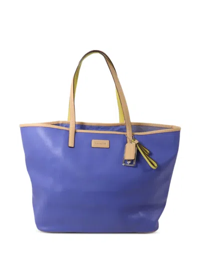 Pre-owned Coach Vintage Park Metro Tote Bag In Blue