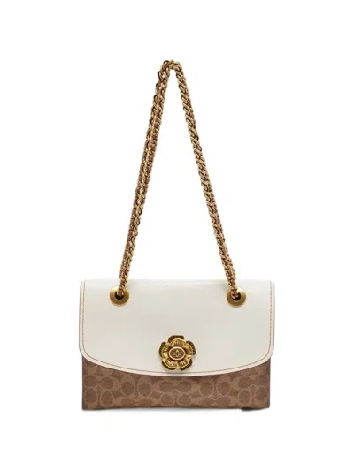Pre-owned Coach Vintage Parker Chain-strap Shoulder Bag In Neutrals