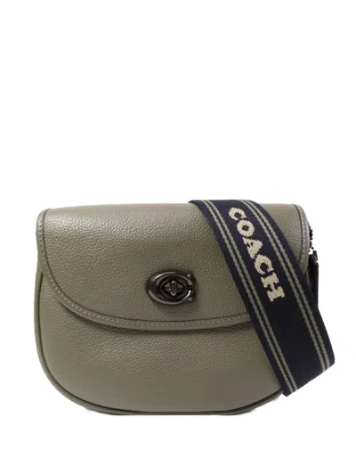 Pre-owned Coach Vintage Pebbled Leather Shoulder Bag In Green