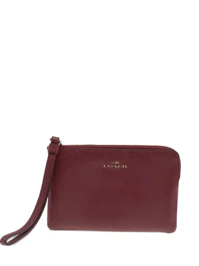 Pre-owned Coach Vintage  Leather Clutch In Red