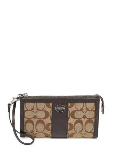 Pre-owned Coach Vintage  Leather-trim Clutch Bag