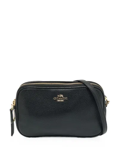 Pre-owned Coach Vintage Sadie Double-zip Crossbody Bag In Black