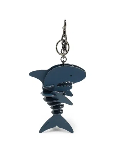 Pre-owned Coach Vintage Sharky Bag Charm In Blue