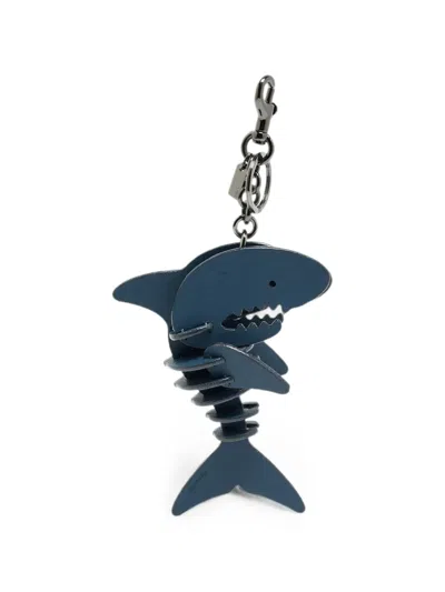 Pre-owned Coach Vintage Sharky Bag Charm In Blue