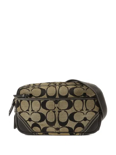 Pre-owned Coach Vintage Signature Belt Bag In Neutrals